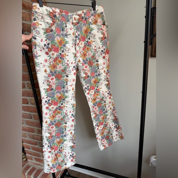 Wrangler x Free People Westward 626 High Rise Boot Multicolor Floral Pants - Picture 3 of 9
